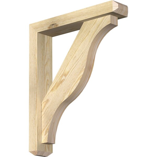 Ekena Millwork Funston Craftsman Rough Sawn Bracket w/ Offset Brace, Douglas Fir, 4"W x 20"D x 24"H BKT0402X20X24FST04RDF - main